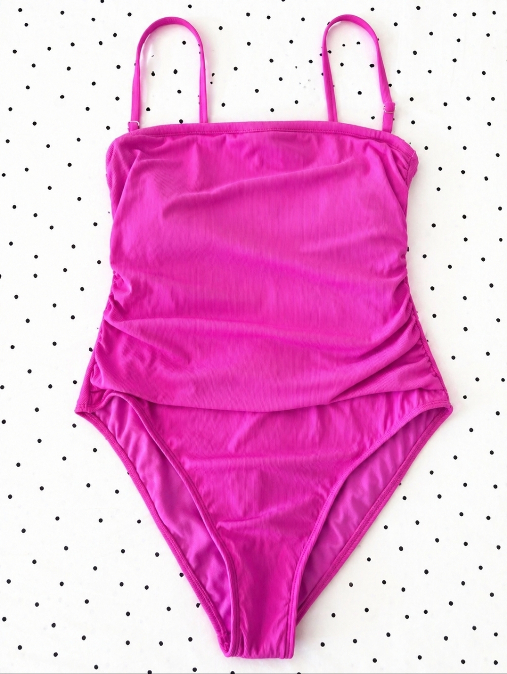 Shade & Shore Purple Solid One Piece Swimsuit XL Bandeau Cheeky Adjustable Strap